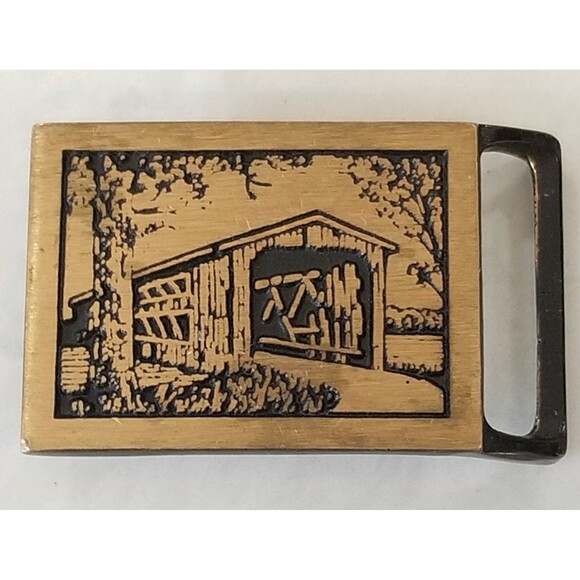 Vintage Tech Ether Guild Langley Bridge Solid Brass belt buckle 1975 - Picture 9 of 9